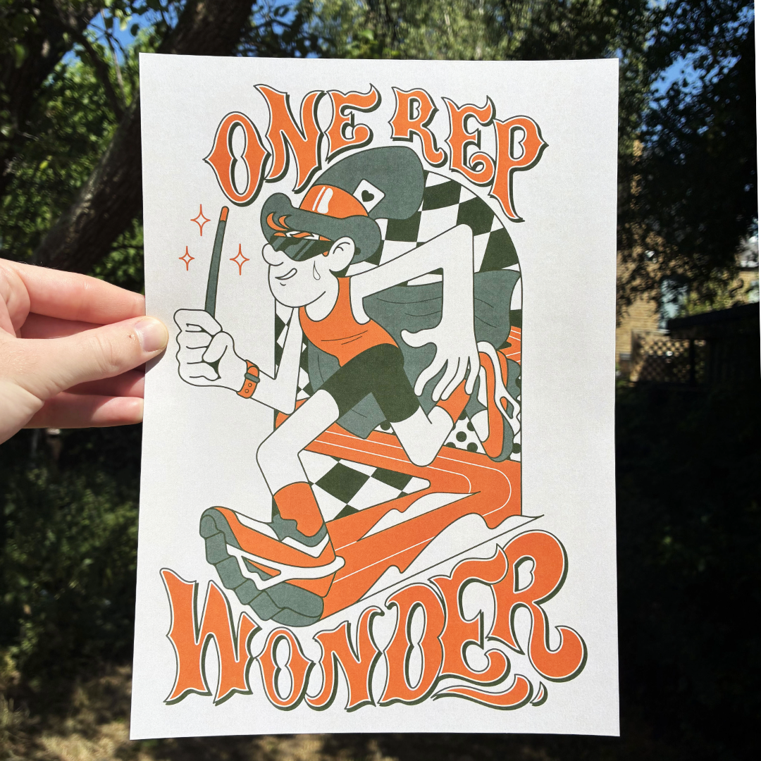 "One Rep Wonder" Artwork gift for runners