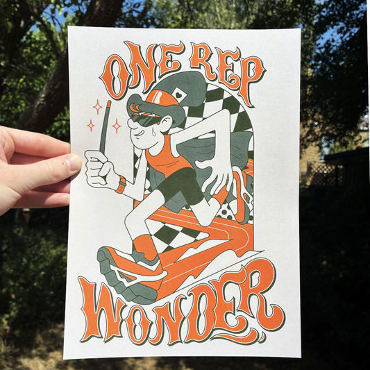 "One Rep Wonder" Artwork gift for runners